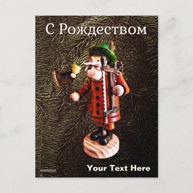 Cartão Postal Incenso Alemão "Homem Fumante" - Natal (Frente)