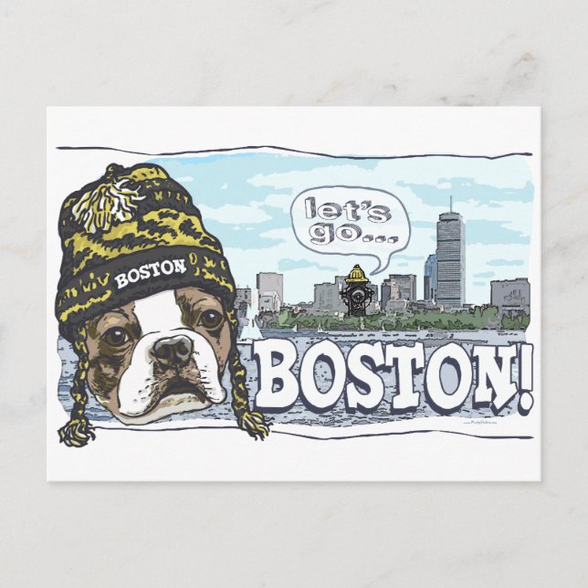 Cartão Postal Incrível Boston Fan Black e Dourado Boné (Frente)