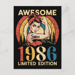 Cartão Postal Incrível Desde 1986 Retro 40º Aniversário Feminino