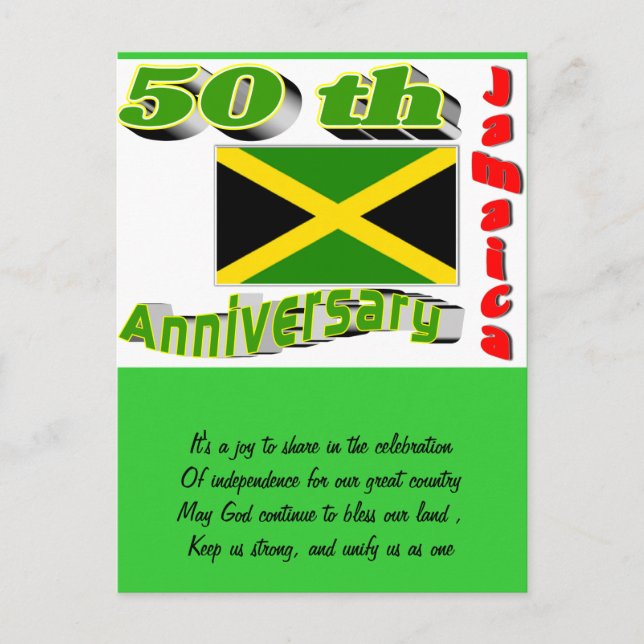 Cartão Postal Independência da Jamaica (Frente)