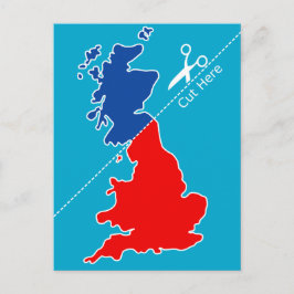 Cartão Postal Independência escocesa, mapa "Corte aqui"