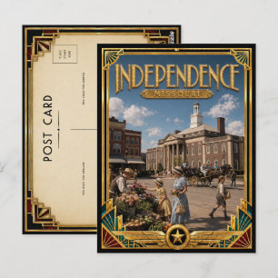 Cartão Postal Independência Missouri Arte Deco Vintage Idade Dou