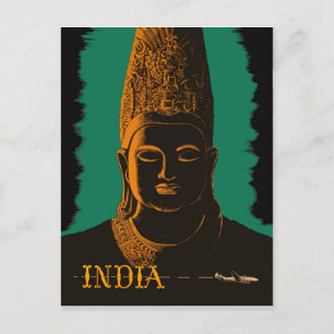Cartão Postal Índia, grande estátua de Buda