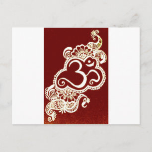 Cartão Postal Índia hndi red henna
