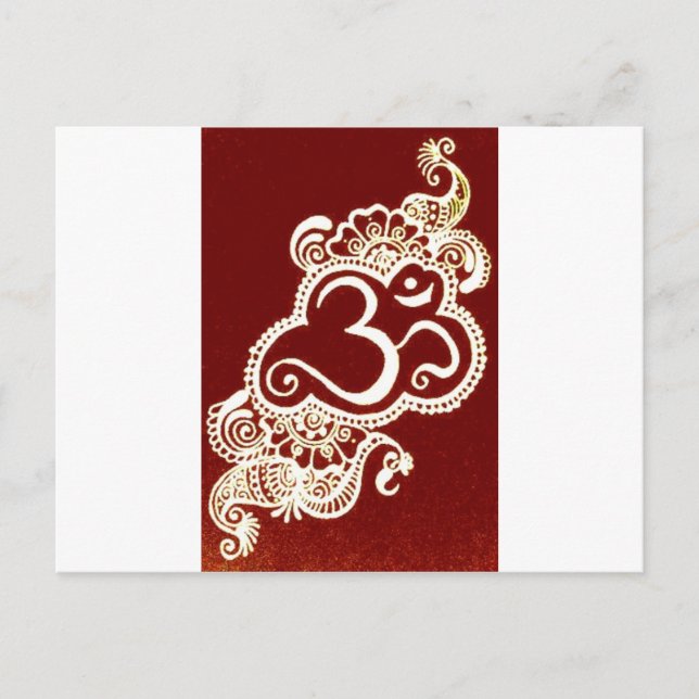 Cartão Postal Índia hndi red henna (Frente)