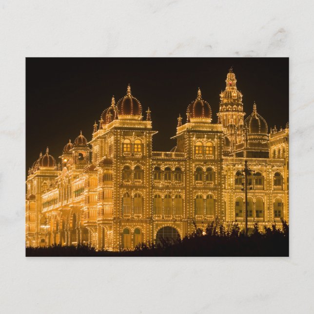 Cartão Postal ÍNDIA, Karnataka, Mysore : Palácio de Majaraja (b) (Frente)