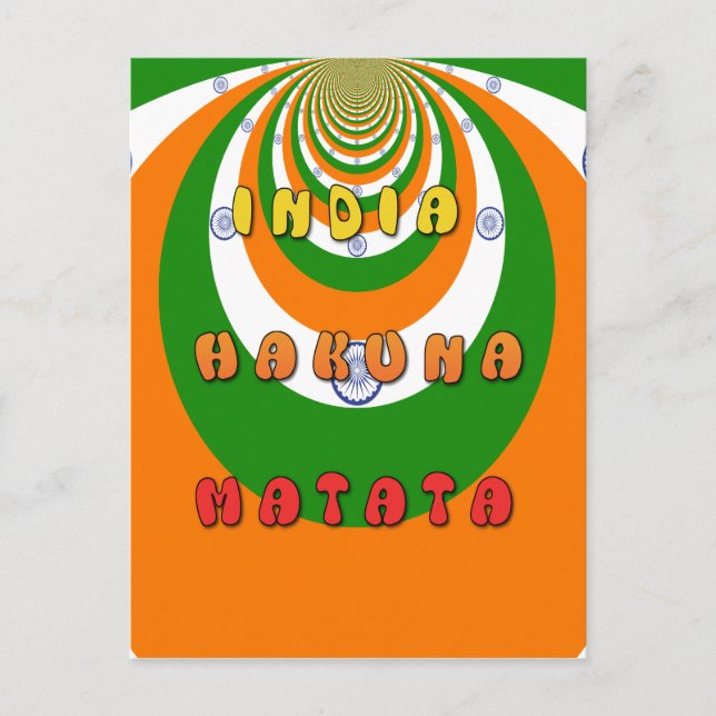 CARTÃO POSTAL ÍNDIA MATATA HAKUNA (Frente)