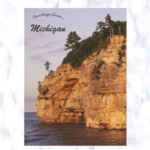 Cartão Postal Indian Head Rock Michigan