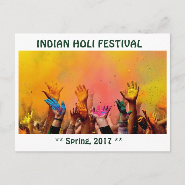 CARTÃO POSTAL INDIAN HOLI FESTIVAL (Frente)