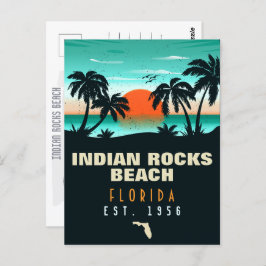 Cartão Postal Indian Rocks Beach Retro Sunset Souvenirs