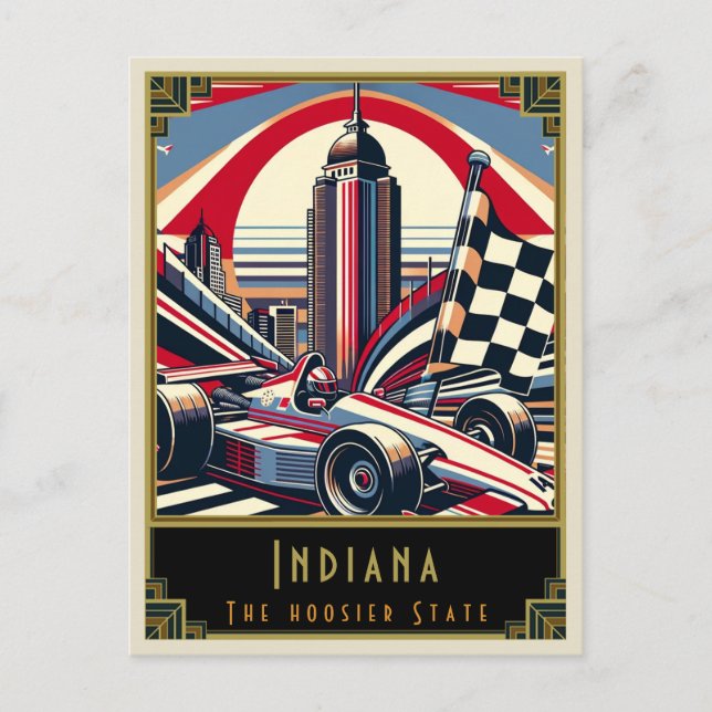 Cartão Postal Indiana | Art Deco (Frente)