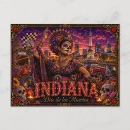 Cartão Postal Indiana Dia dos Mortos Retro