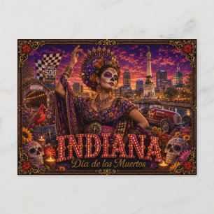 Cartão Postal Indiana Dia dos Mortos Retro