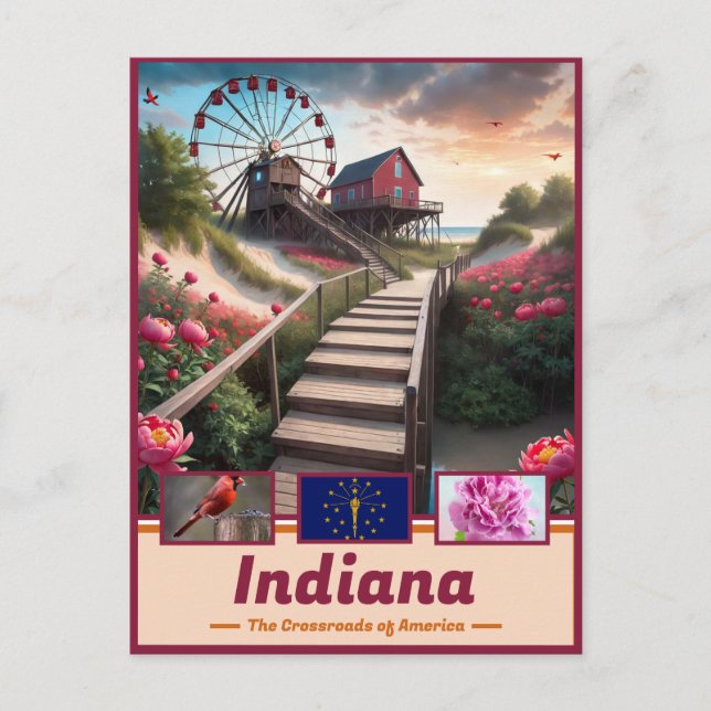 Cartão Postal Indiana Dreamscape: Surreal State Masterícula (Frente)