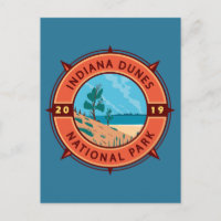 Indiana Dunes National Park Retro Compass Emblem