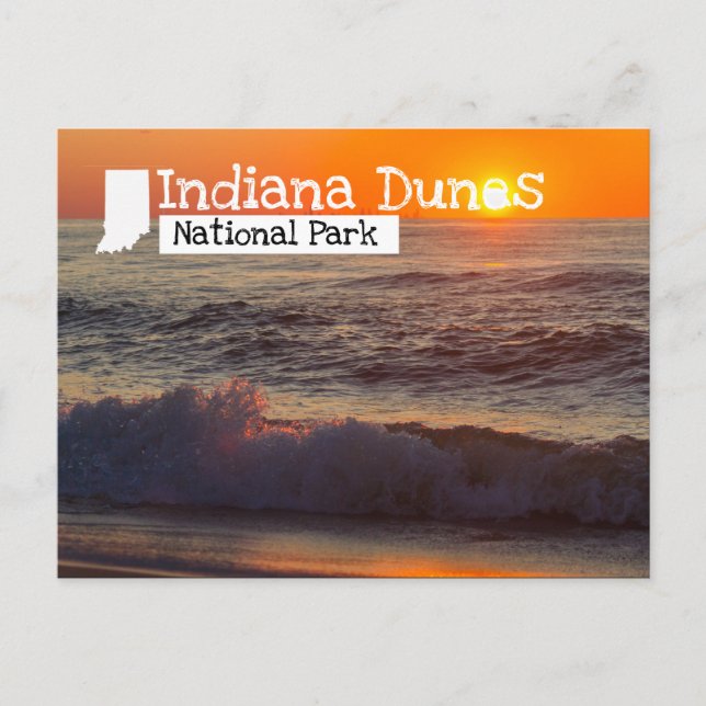 Cartão Postal Indiana Dunes National Park Sunset Beach (Frente)