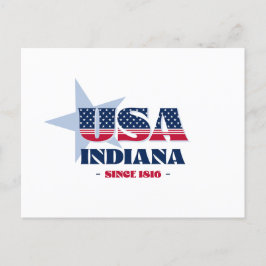 Cartão Postal Indiana em Red, White e Blue Postcard