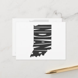 Cartão Postal Indiana Formatou Arte Negra Texto Preto Font India