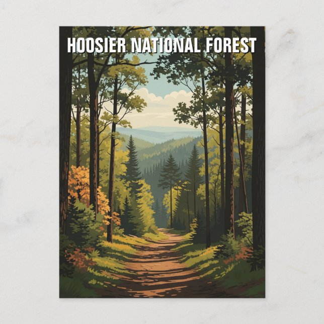 Cartão Postal Indiana Hoosier National Forest Viagem (Frente)