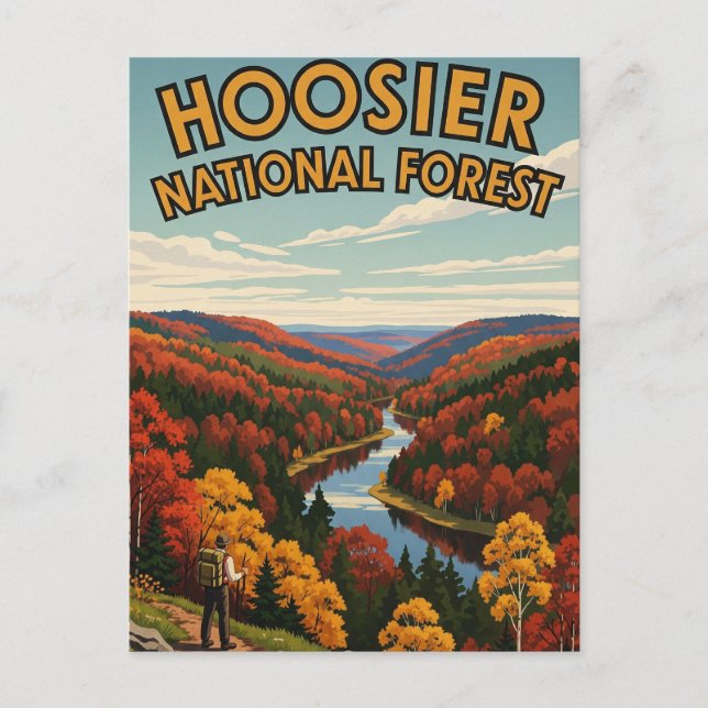 Cartão Postal Indiana Hoosier National Forest Viagem (Frente)