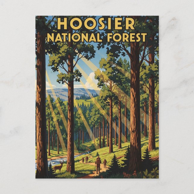 Cartão Postal Indiana Hoosier National Forest Viagem (Frente)