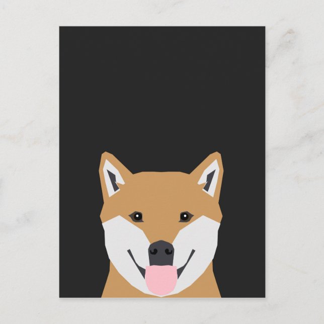 Cartão Postal Indiana - Ilustração de Cachorro Shiba Inu para Ca (Frente)
