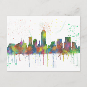 CARTÃO POSTAL INDIANA, INDIANAPOLIS SKYLINE