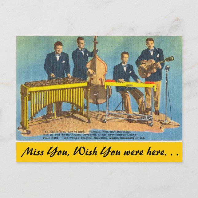 Cartão Postal Indiana, Irmãos Harlin, Indianapolis (Frente)