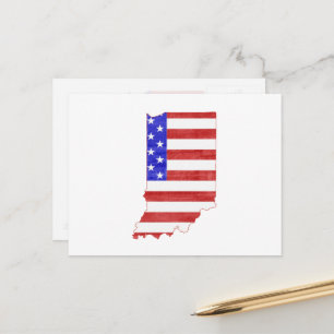 Cartão Postal Indiana modelou Bandeira Americana Patriótica Hoo