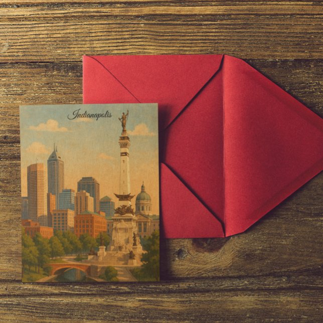 Cartão Postal Indianapolis Indiana Skyline City Panorama (Indianapolis Indiana Skyline City Panorama Postcard)
