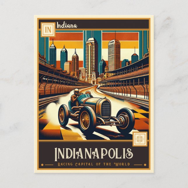 Cartão Postal Indianápolis, Indiana | Vintage (Frente)