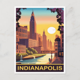 Cartão Postal Indianápolis, White River, Estado de Indiana, Viag