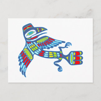 Cartão Postal Indianer Rabe Native american Raven