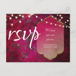 Cartão Postal Indígena Boho Damask in Deep Pink