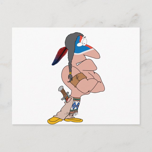 Cartão Postal Indígena engraçada (Frente)