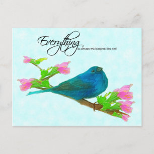Cartão Postal Indigo Blue Bunting - Tudo está funcionando