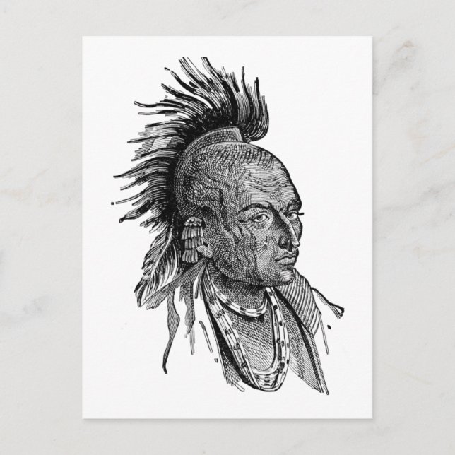 Cartão Postal Índio americano (Frente)