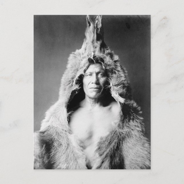 Cartão Postal Índio Vestindo Ursa, 1908 (Frente)