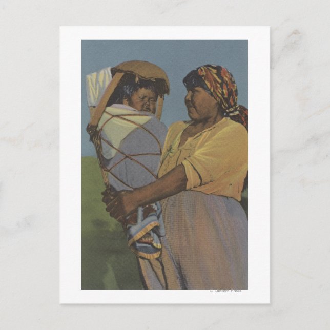 Cartão Postal Índios do Noroeste - Mulher Indiana (Frente)