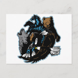 Cartão Postal Índios e animais