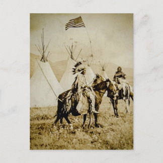 Cartão Postal Índios falidos vencem guerreiros nativos americano