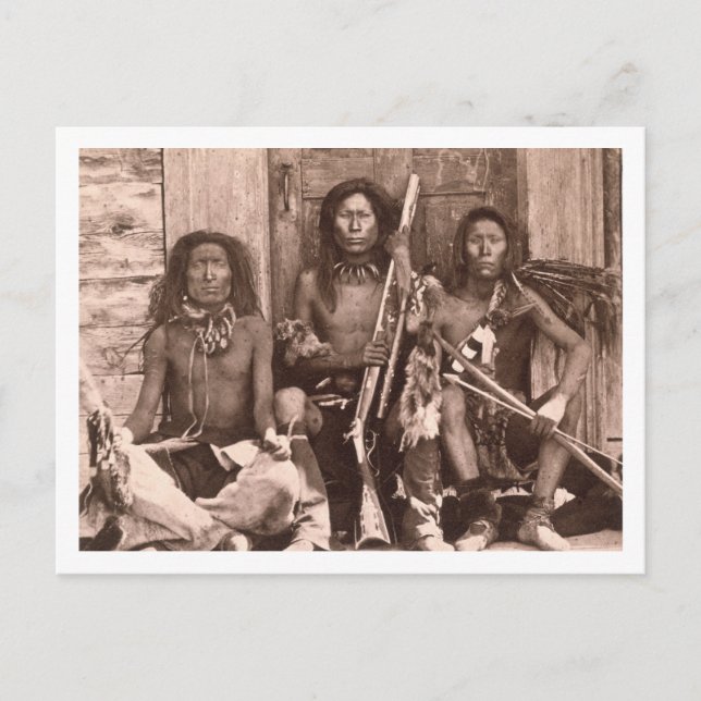 Cartão Postal Índios Spokane, 1861 (foto b/c) (Frente)