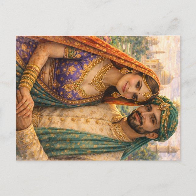 Cartão Postal Indische Romantik Lila-Gold (Frente)