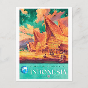Cartão Postal Indonésia, Aldeia de Batak no Norte de Sumatra