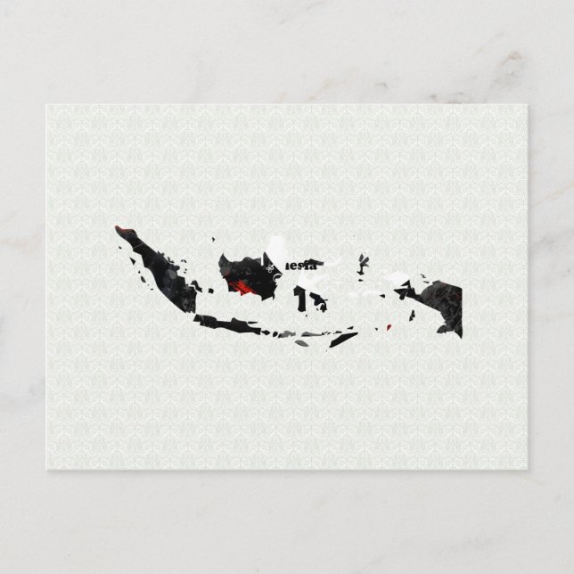 Cartão Postal Indonésia Sinal de Paz da Moda com mapa da Indonés (Frente)