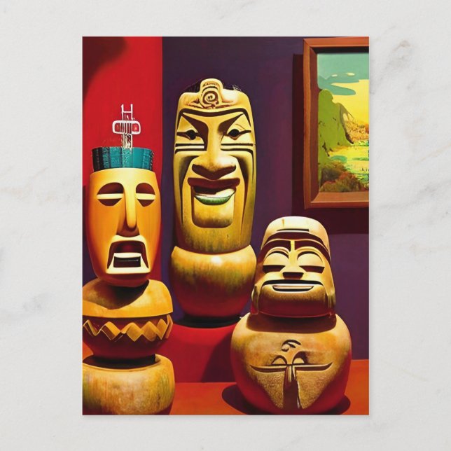 Cartão Postal Indoor Tiki Life Ken Gage Art (Frente)