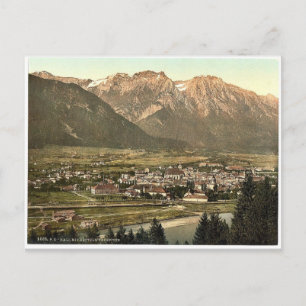 Cartão Postal Inferior Inn, Hall e Bettelwurfspitze, Tirol, Aust