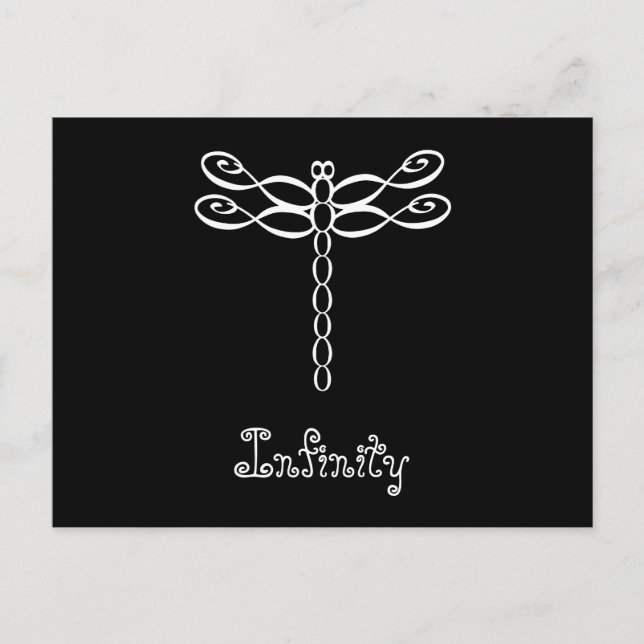 Cartão Postal Infinity Dragonfly design (Frente)