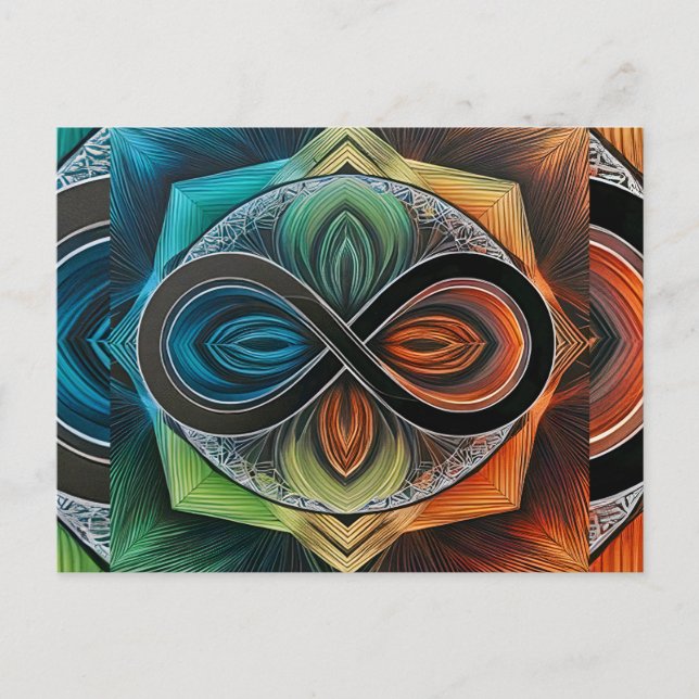 Cartão Postal Infinity Mandala African Tribal Mask Abstrato (Frente)