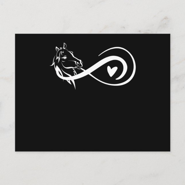 Cartão Postal Infinity Symbol Horse Heart Equestrian Racing Gift (Frente)